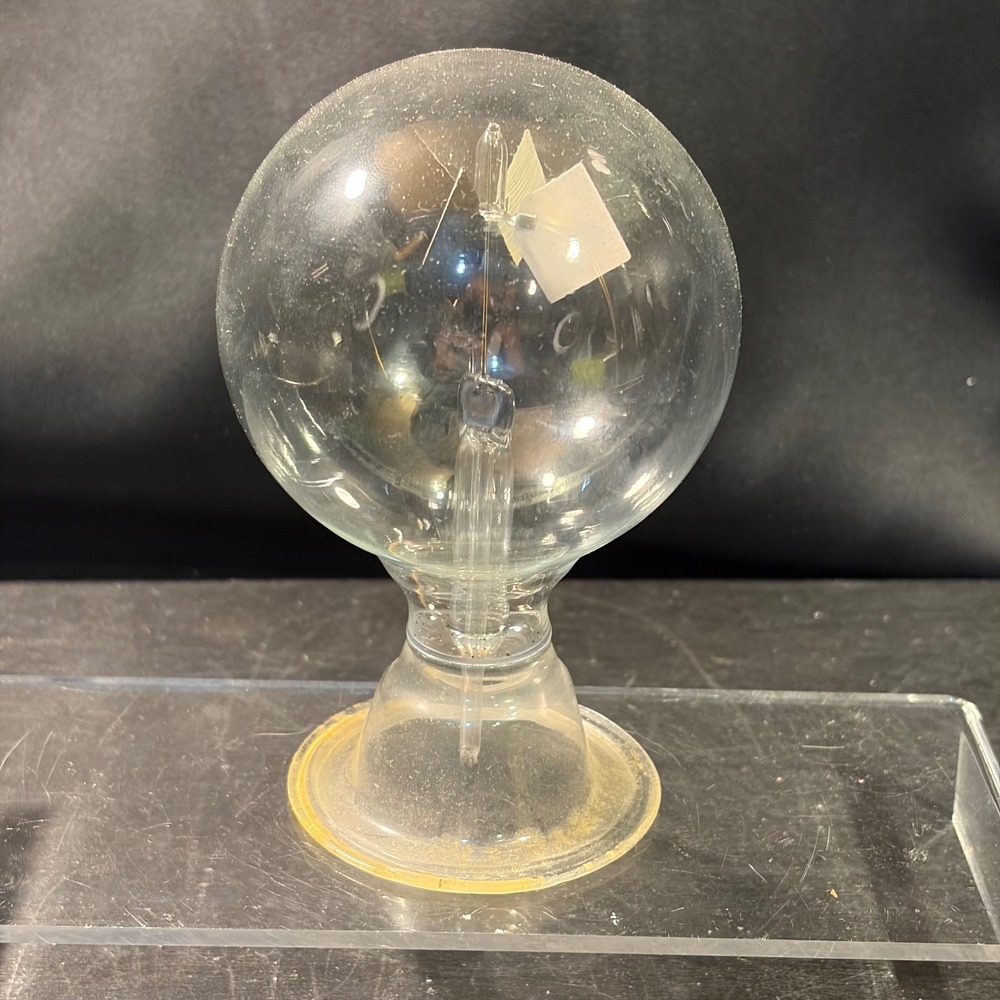 Vintage Crookes Radiometer Glass Light Mill Solar Powered Kinetic Science Decor